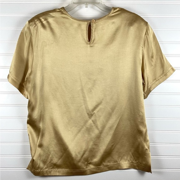 Liz Claiborne good 100% Silk Short Sleeve Top Size Large Size 12 - Picture 4 of 7